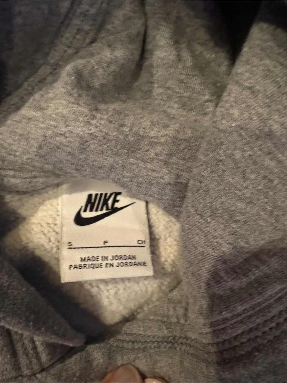 Kids Nike Heather Gray Pullover Hoodie with White Swoosh